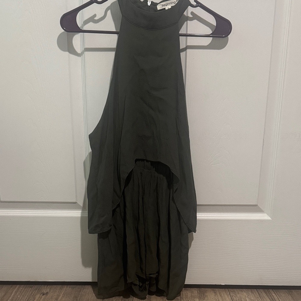 Chic Dark Green Sleeveless Jumpsuit